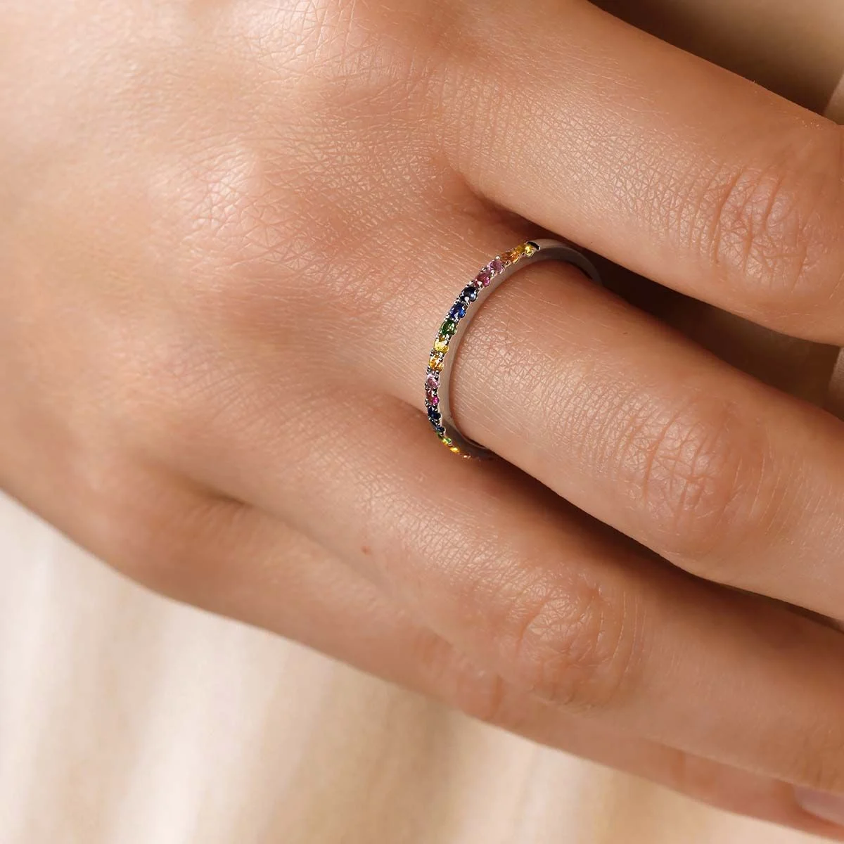 Bague "Douceur Majestueuse" Or blanc et Saphir – Image 2