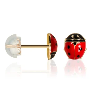 Boucles d'oreilles "Petite Coccinelle" Or jaune