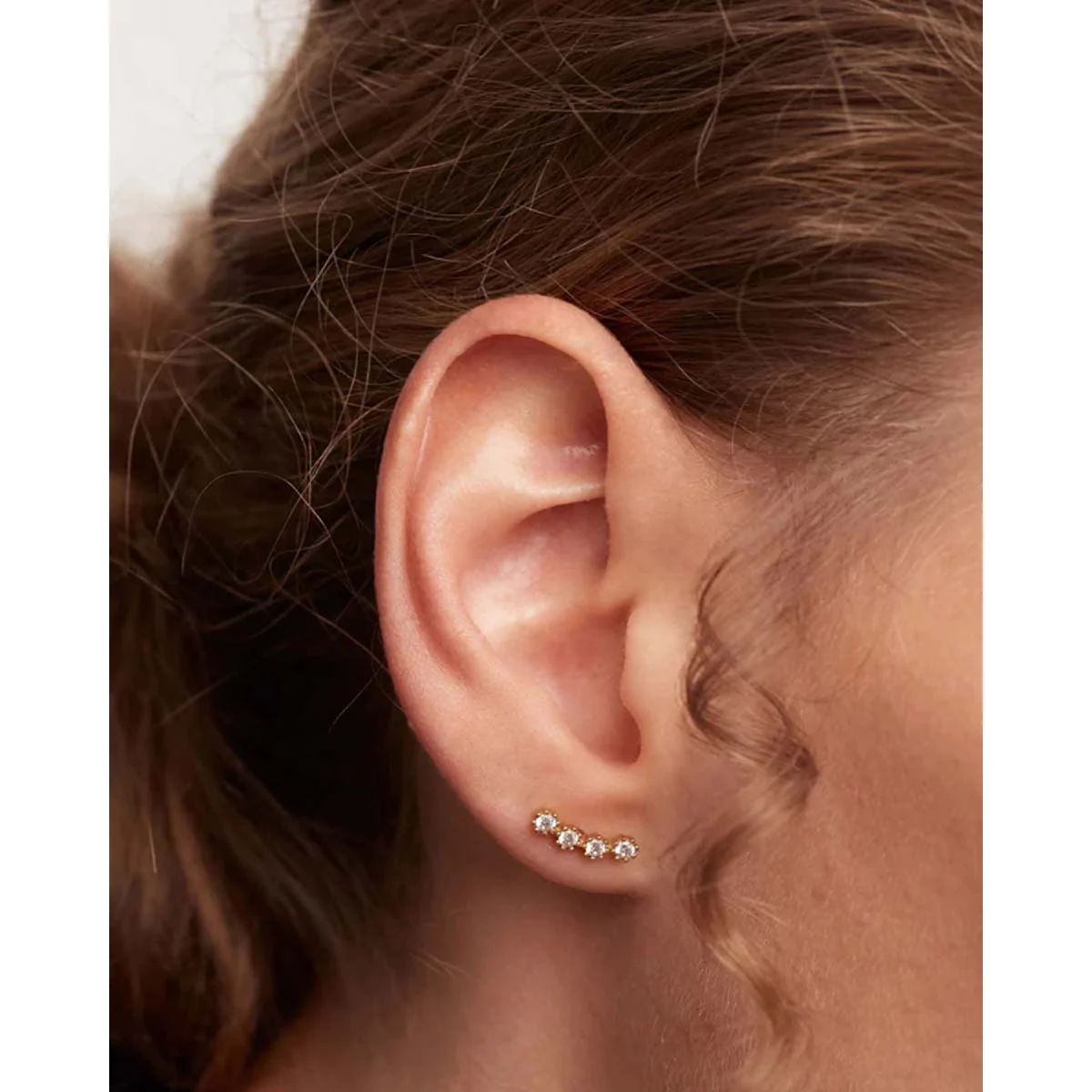 PDPAOLA Boucles d'Oreilles - White Tide Gold - en argent plaqué or - AR01-431-U – Image 2