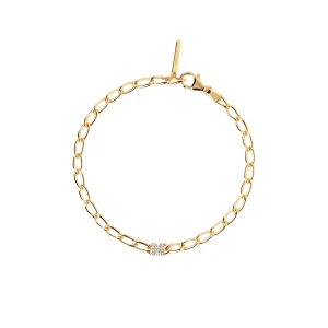 PDPAOLA Bracelet chaîne en argent plaqué or - Lettre M - PU01-550-U