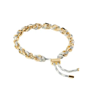 PDPAOLA Bracelet chaîne et cordon en argent plaqué or - Sky - PU01-682-U