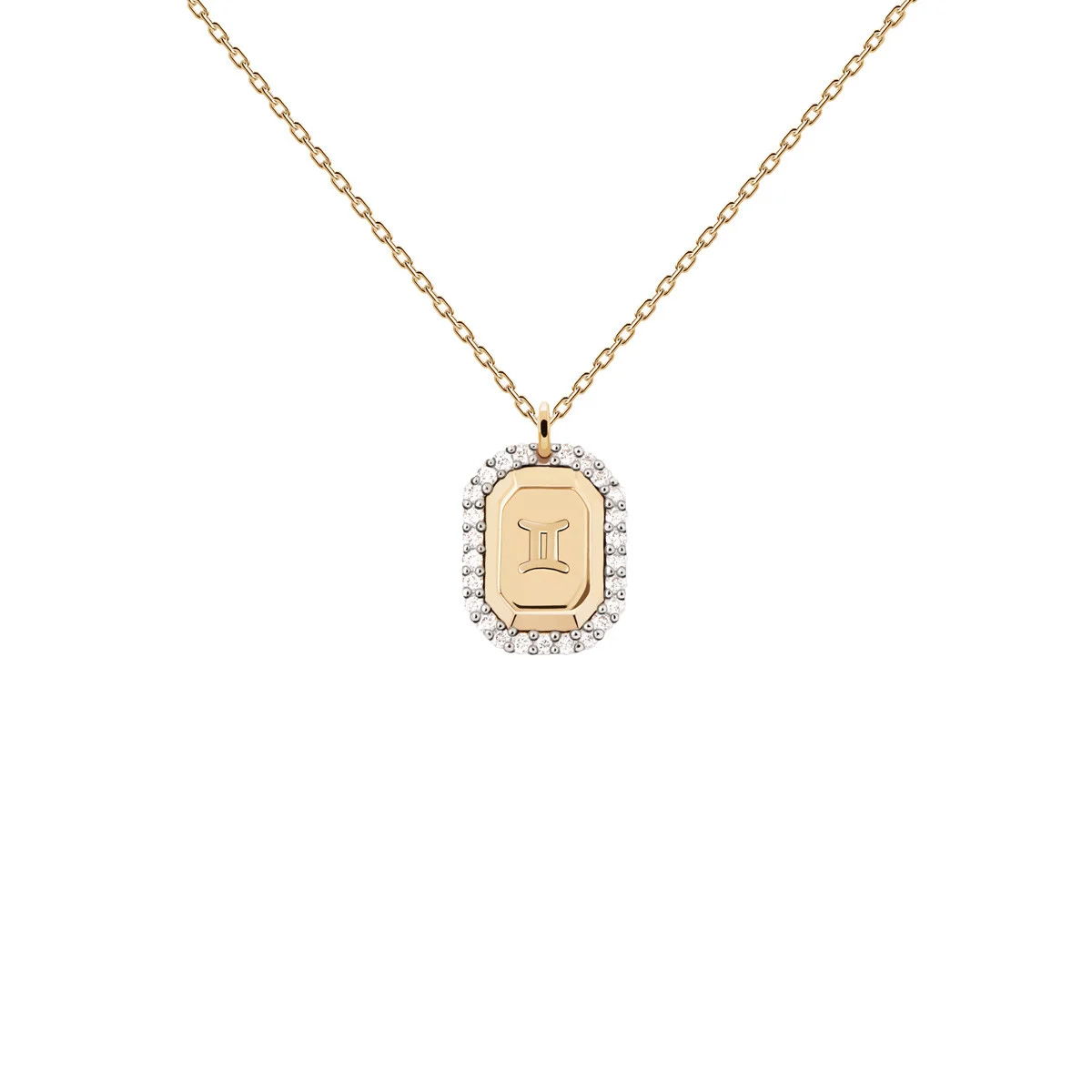 PDPAOLA Collier zodiaque en argent plaqué or - Gémeaux - CO01-570-U