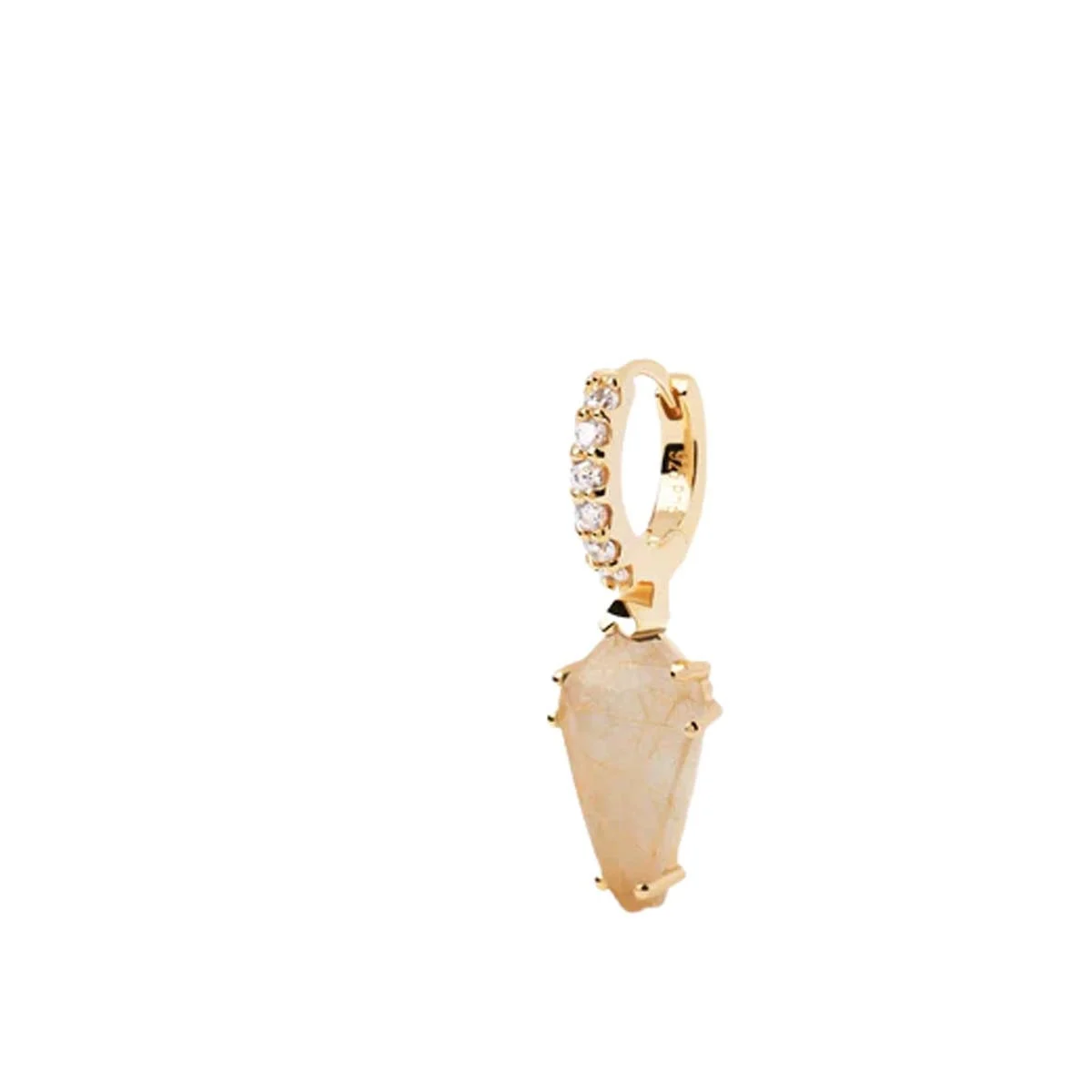 PDPAOLA Piercing - Naoki Quartz Rutilé - en argent plaqué or - PG01-694-U